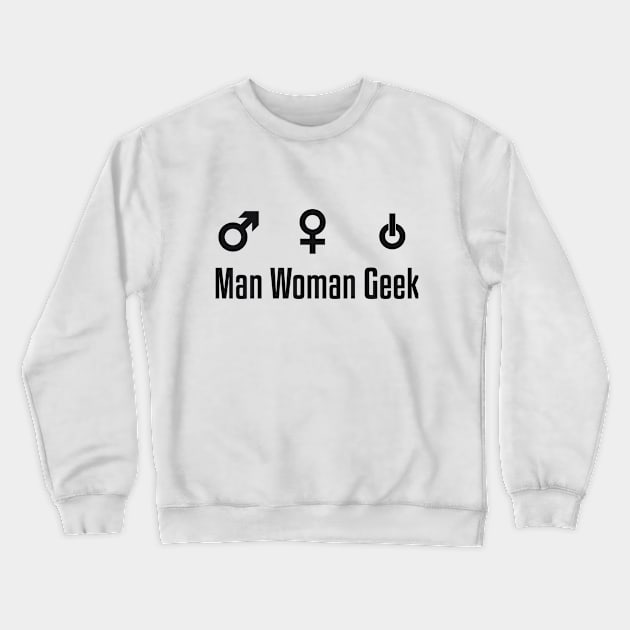 Man Woman Geek Crewneck Sweatshirt by RedYolk